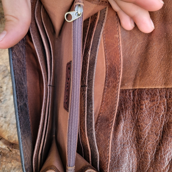Myra Bag Turquoise and Brown Floral Leather Wallet - Picture 7 of 7